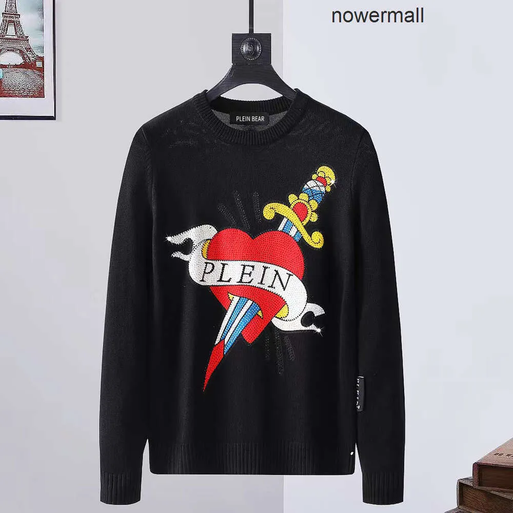 Sweatshirt Plein Knits Philipps pp Budge BEAR Sleves Heren Truien Unisex PULLOVER Lang LS INTARSIA Letters SKULL Strass PP Heren Heren Truien Tops Knit Clo N87J