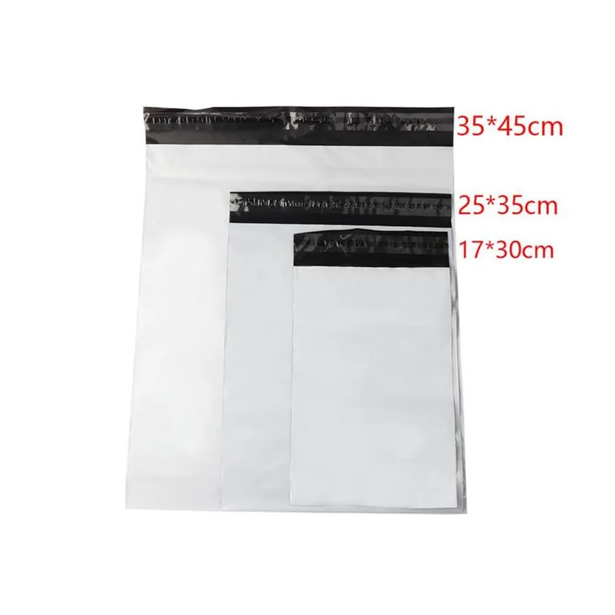100pcs Białe samozadowolecie torebki kurierskie plastikowe plastikowe koperty pocztowe torby pocztowe 4 7 MIL316M