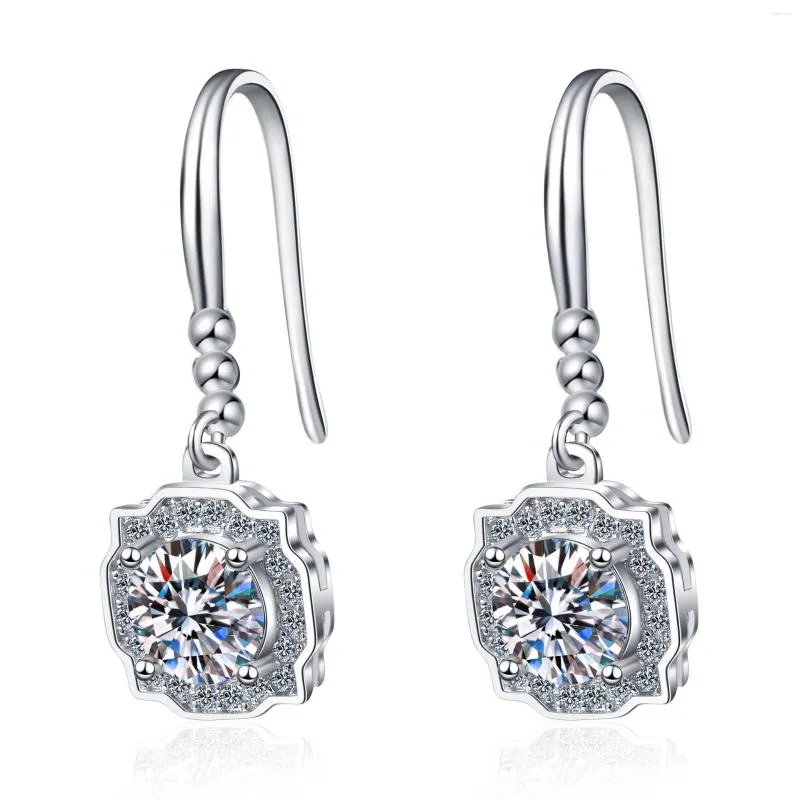 Baumelnde Ohrringe Echter Moissanit D Farbe Tropfen Für Frauen 925 Sterling Silber Unregelmäßige Form Ohrhaken Brillanter Diamant Feiner Schmuck