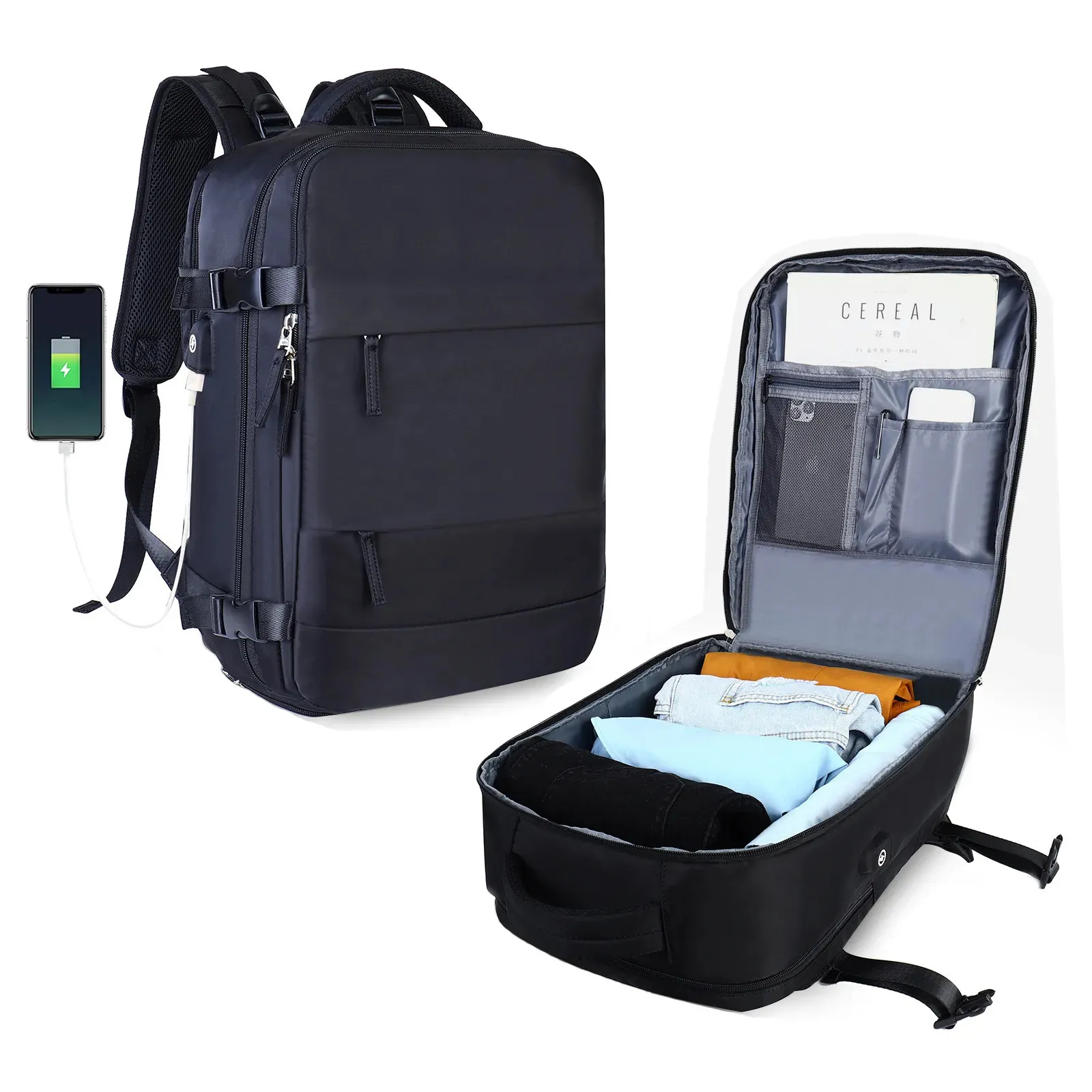 Sacos escolares Mochila de viagem Mulheres Grande Capacidade Multi-Função Bagagem Leve Impermeável Laptop Bagpacks Bolsa Feminina com Sapatos Bolso 231011