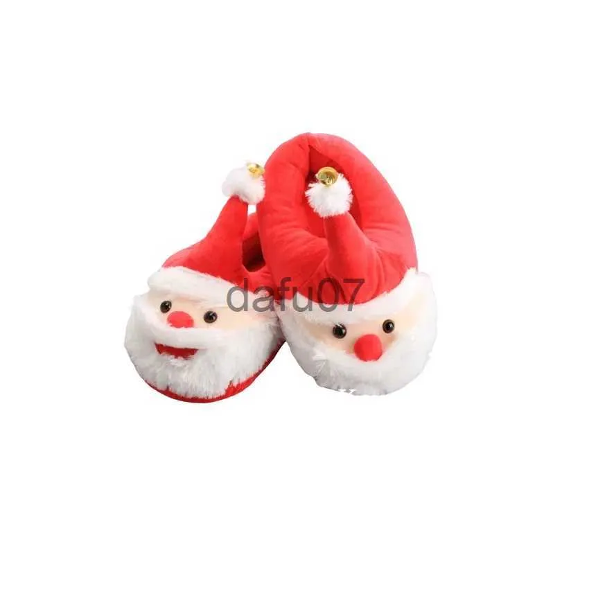 Slippers Winter Warme Zachte Indoor Vloer Slippers Vrouwen Mannen Schoenen Poot Grappige Kerstman Kerstfeest Cartoon Slippers Schoenen Pluche x1011