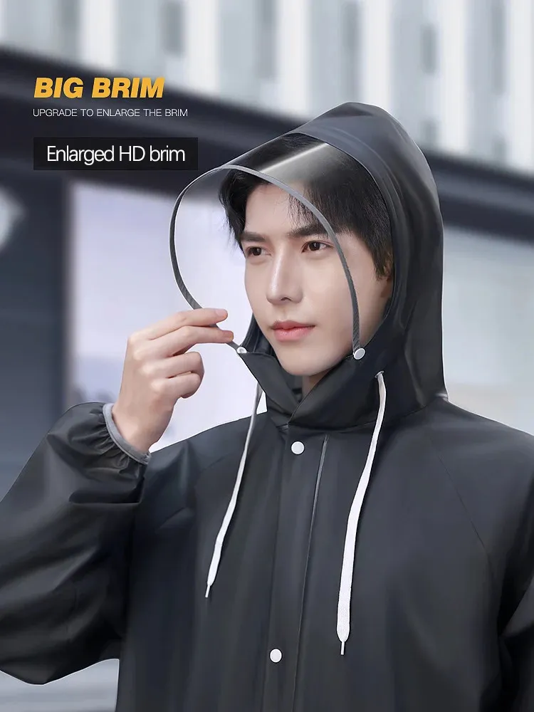 Unisex PVC Raincoat With Hidden Hood - One Size Fits Most (5'1" To 5'11")