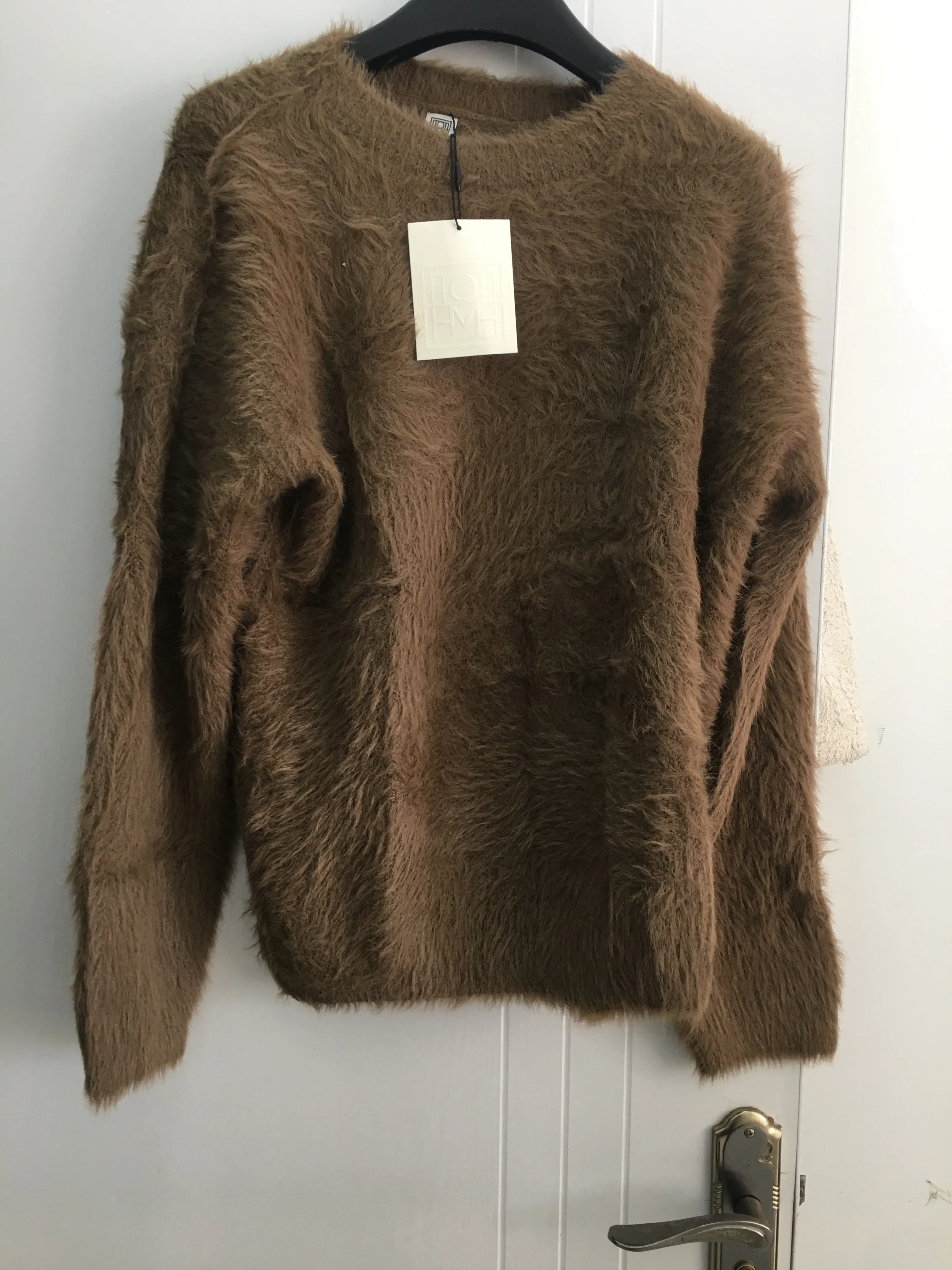 Grey Alpaca Wool Sweater Fluffy Pullover 23 Toteme Loose Fit Knit