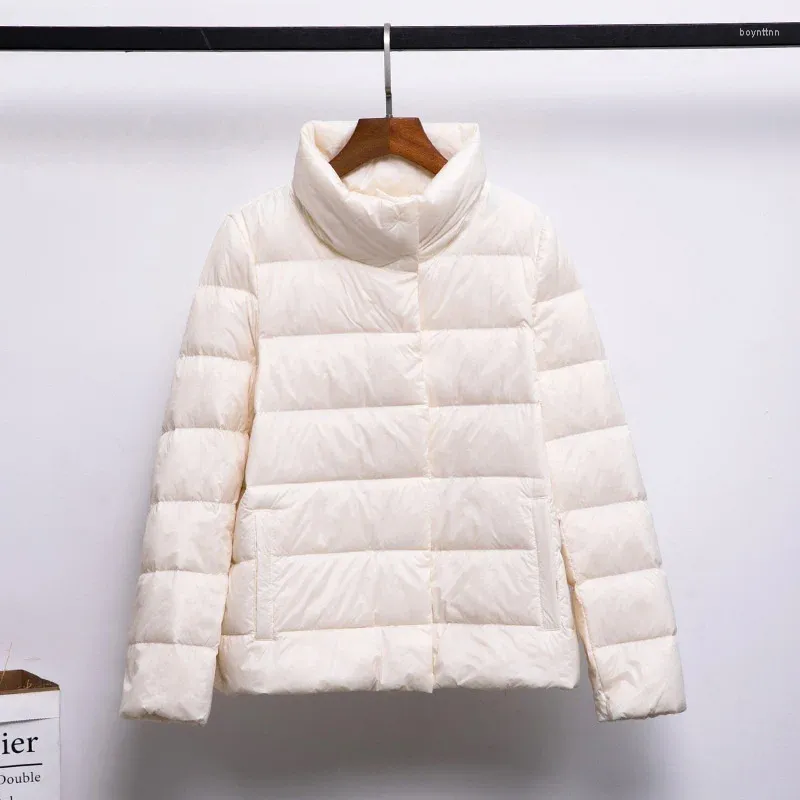 Women's Down Winter Clothes Young Middle School Light High Collar Jacket Short Korean Loose Large Cloak