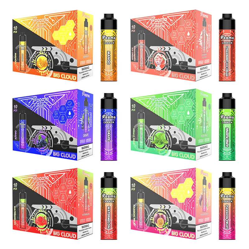 Starter kit Vape Magazzino tedesco Big Cloud Feemo Cannon vaporizzatore per sigaretta elettronica usa e getta 18ml 10 gusti 0,8% liquido vape mod all'ingrosso