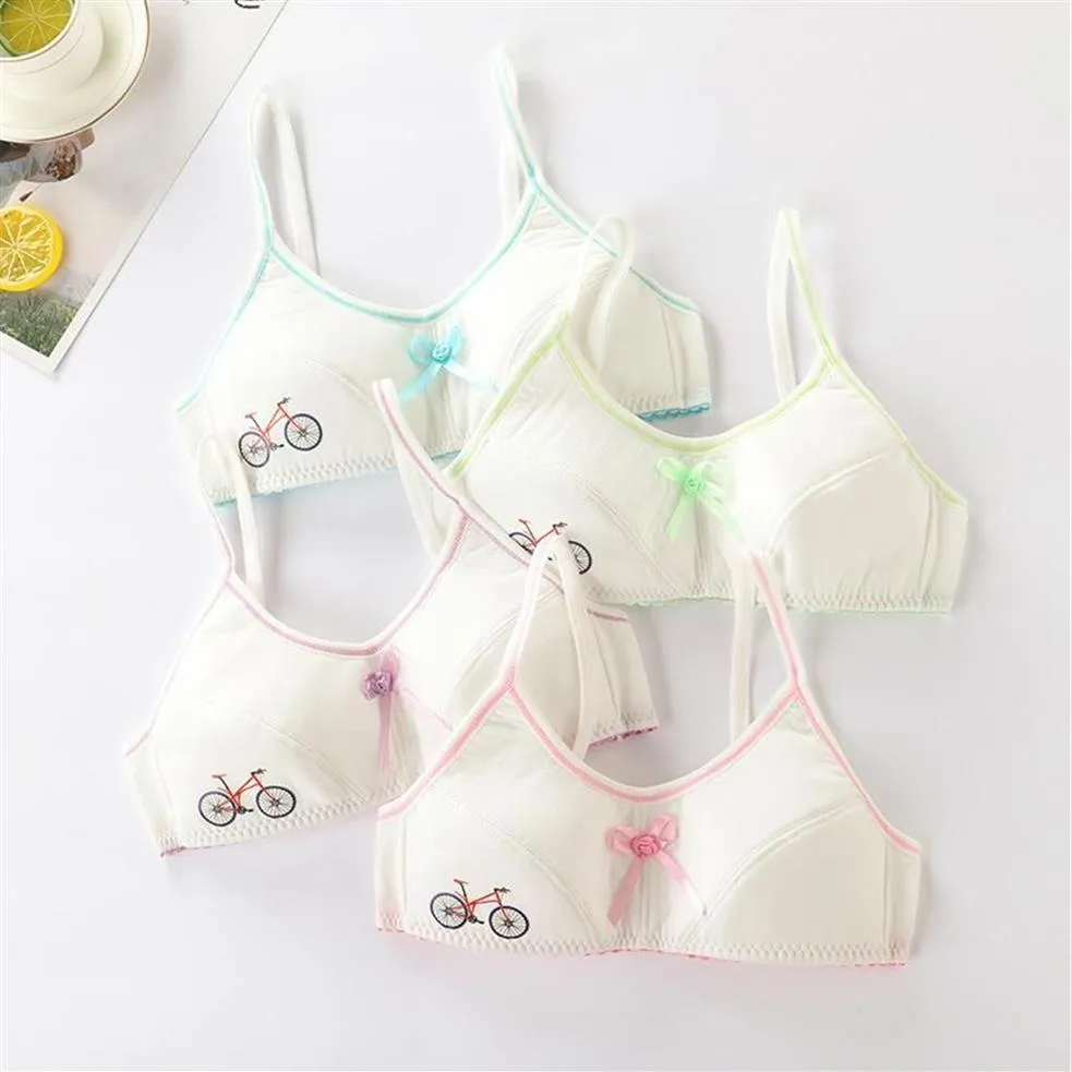 10-13Years Girls' Small Vest Sport Soft Training Lingerie Girls Bra Adolescent Teen Underwear Cartoon Teenage Brassieres Bras216q