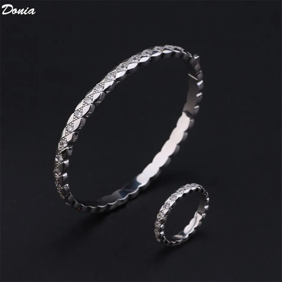 Donia sieraden luxe bangle party Europese en Amerikaanse mode enkele rij volledige diamanten miniatuur ingelegde zirkonia designer gift214C