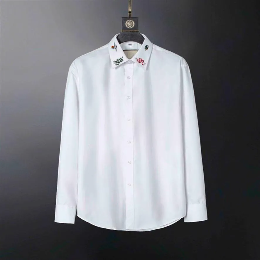 طباعة أزياء الربيع Longsleeve High Cotton Men Designer قميص غير رسمي الحجم الآسيوي S-3XL308A