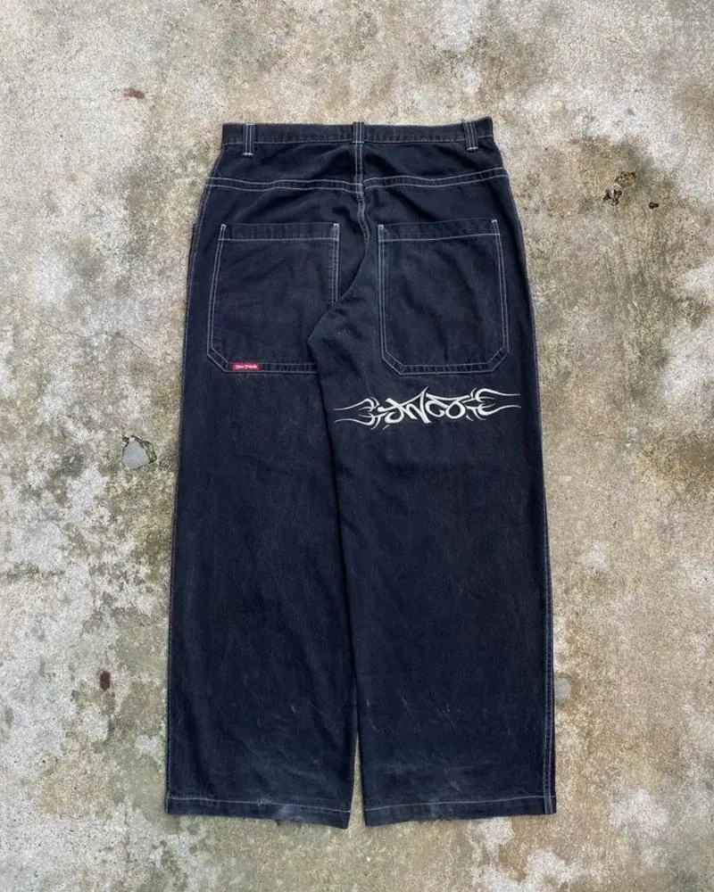 Herren Jeans Jnco Streetwear Y2K Hip Hop Grafik Übergroße Baggy  