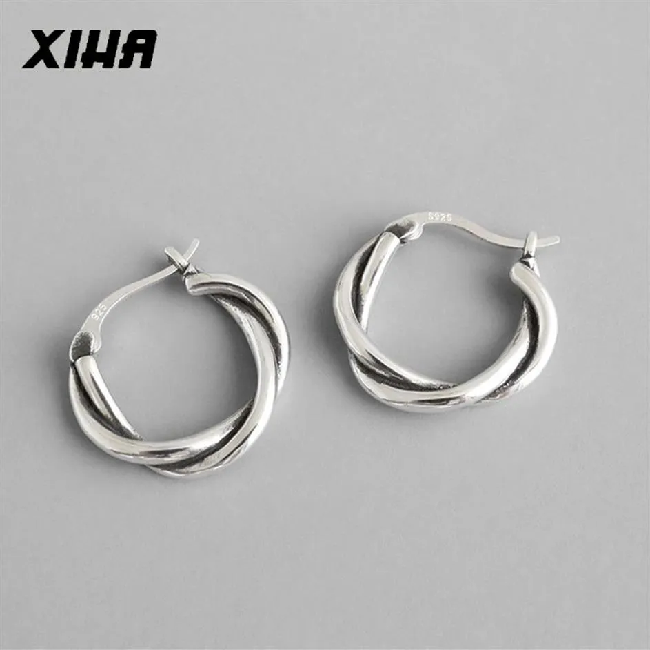 925 Sterling Silver Hoop Earrings for Women Summer Trend Round Earring Ear Piercing Korean Huggie Fashion Jewelry 2009242969