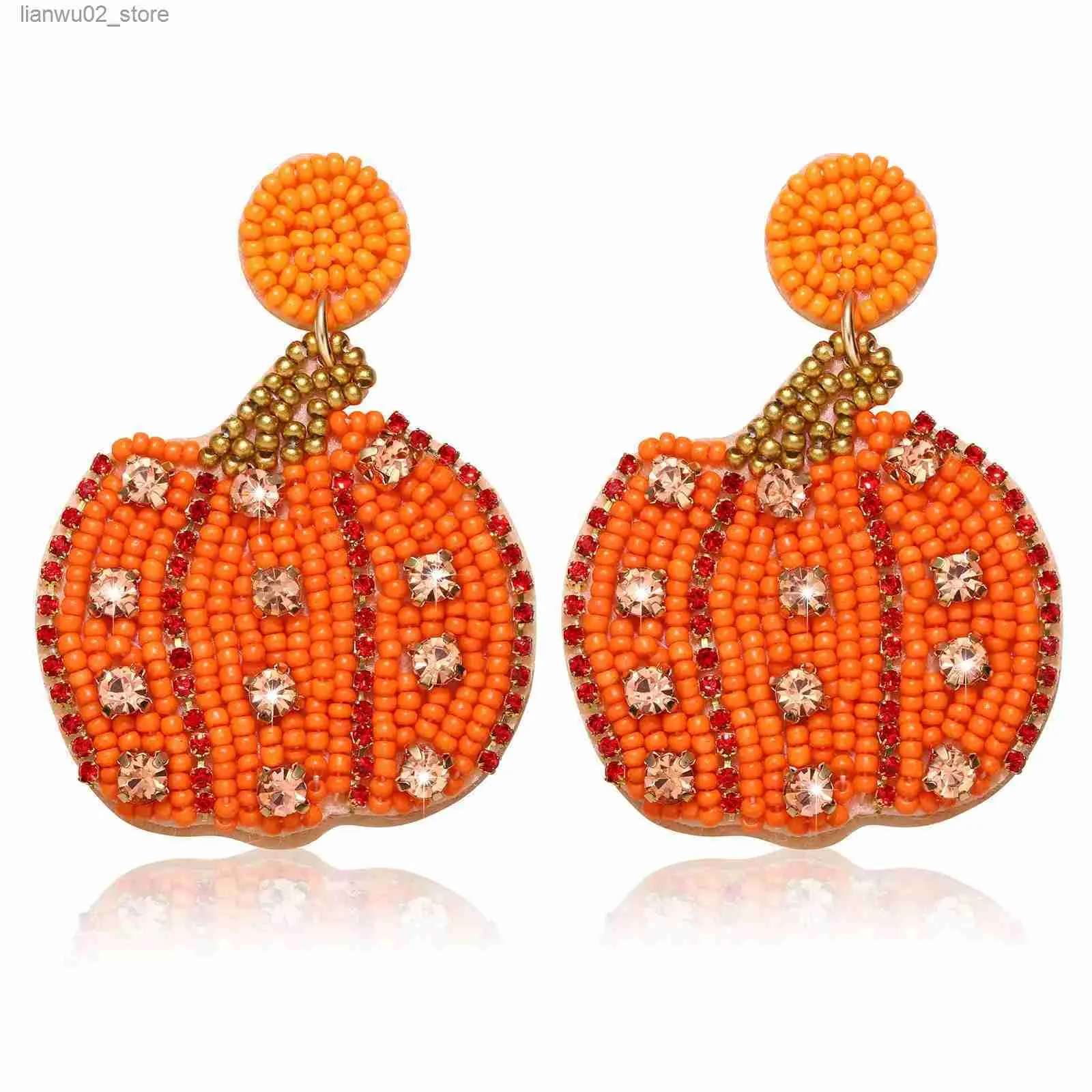 Other Fashion Accessories Halloween Earrings for Women Cute Pumpkin Beaded Dangle Earrings Halloween Holiday Costumes Party Jewelry Gifts for Kids Girls Q231011