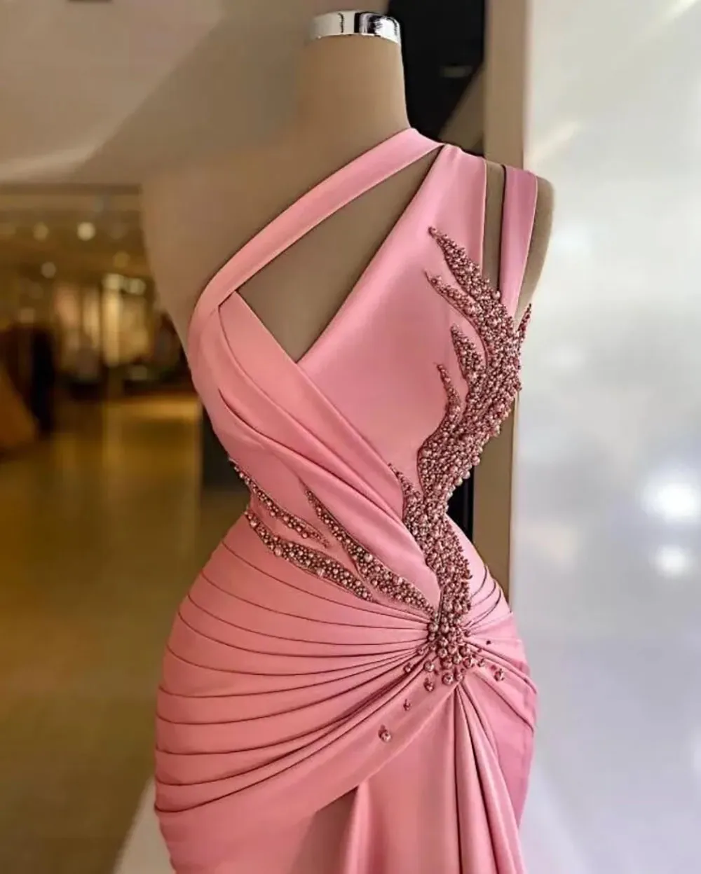 Vintage Purple Halter Satin Mermaid Evening Dress Long Prom Dress SP381 main image 1