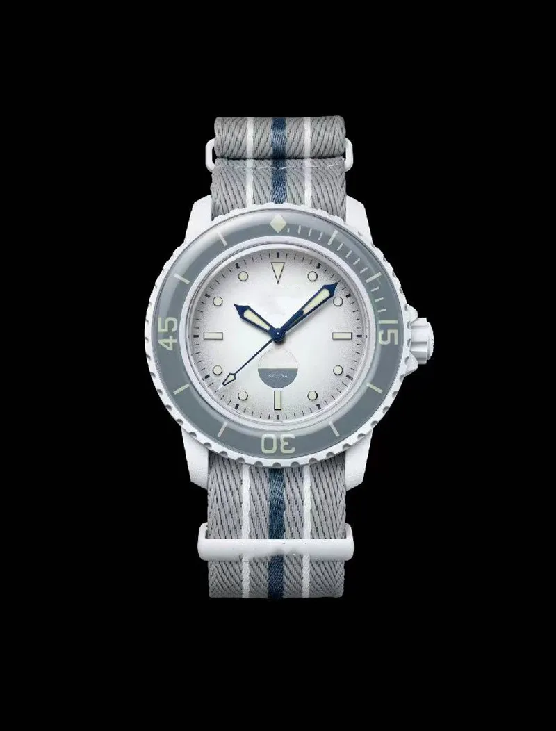 2023 Nowy bioceramiczny pasek nylonowy zegarek męski pełny funkcja kwarc chronograf Mercury Mission 42mm nylon luksusowy zegarek limitowany zegarek mistrz