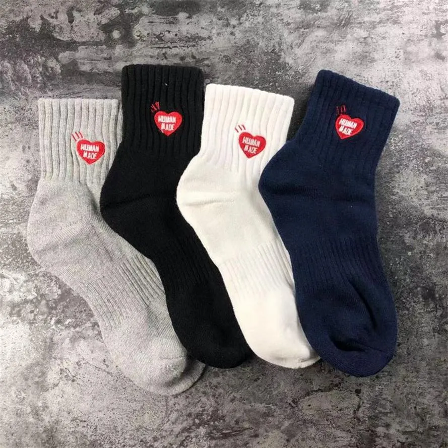 Grå svart marinvita sockkvinnor män unisex bomull basket strumpor293r