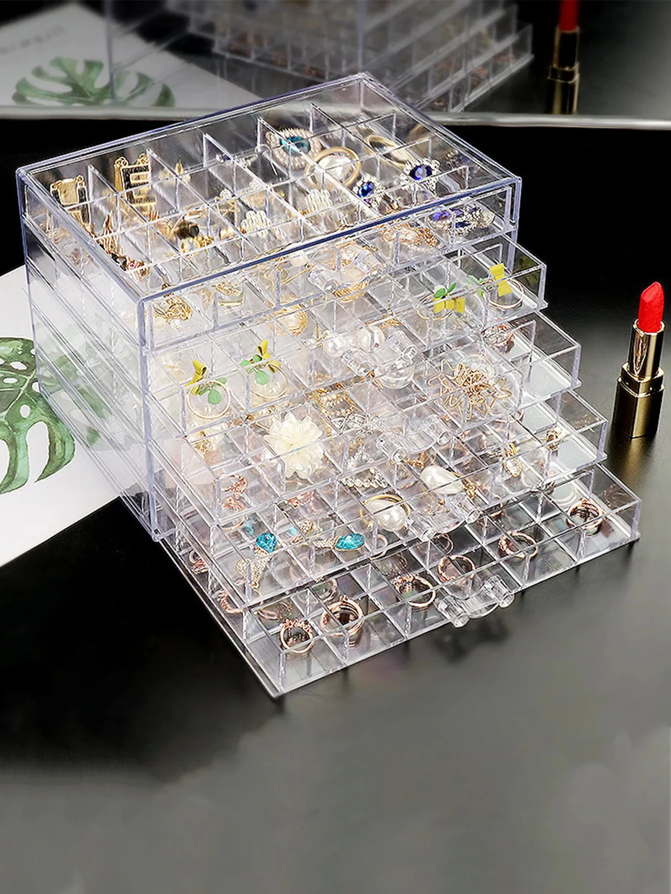 Ring Box For Large Rings Jewelry Boxes Large Capacity Transparent Plastic Box for Women Multi ...