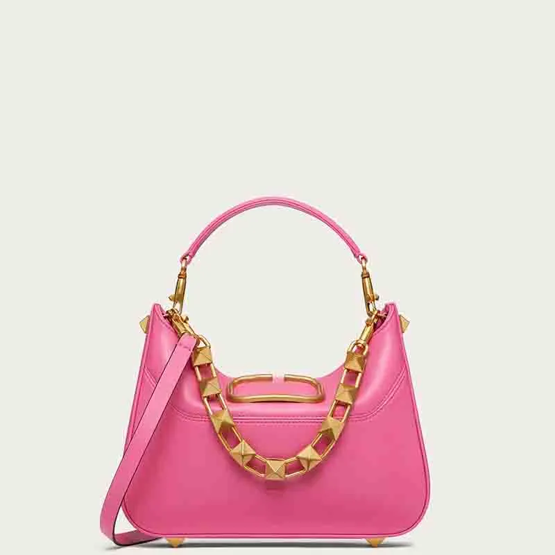 5A Qualité Sac de luxe Stud Sign Series Sac à chaîne en cuir de mouton souple en forme de demi-lune Hobo Sac sous les bras Rivet Sac à main Sac fourre-tout Sac à bandoulière Designer