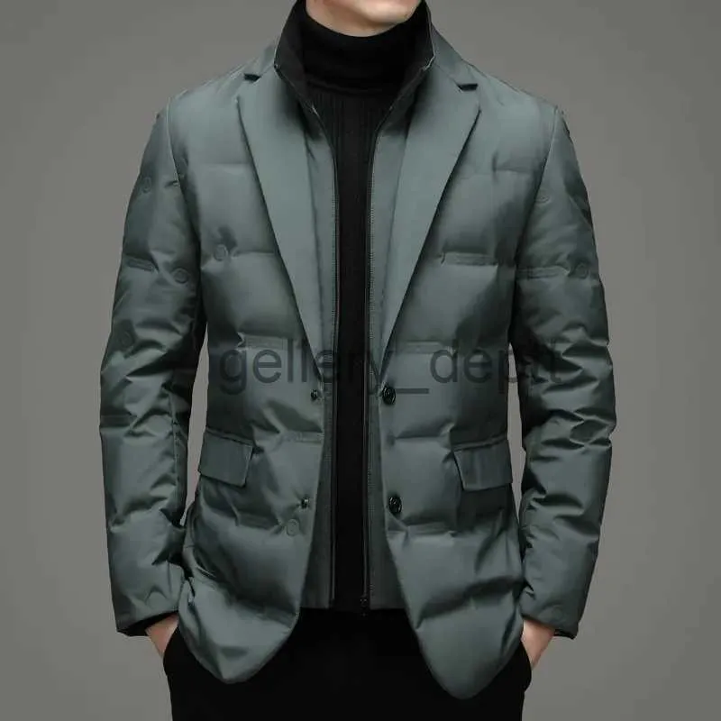 Men s Down Parkas Down Blazer Men Winter Warm Down Suit Jacket Business High Quality Casual Jackets J231010