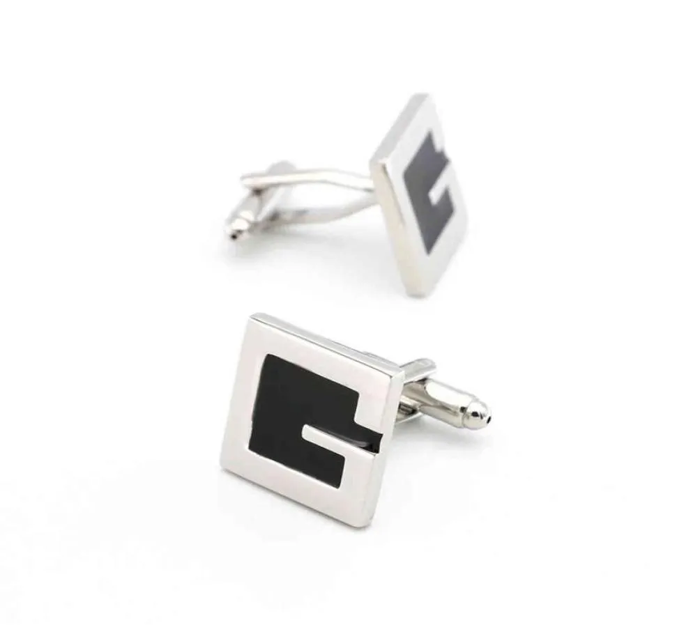 Klassiska manschettlänkar för män Designer G Designkvalitet Mässing Material Black Color Cufflinks WholereTail G1126238S2220997