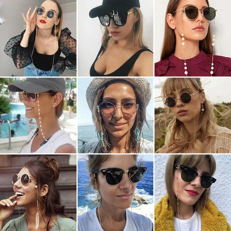 Sonnenbrillenrahmen Boho-Stil 2023 Mode Lesebrillenkette für Frauen Schnüre Lässige Perlenperlen Brillen Weihnachtsgeschenk