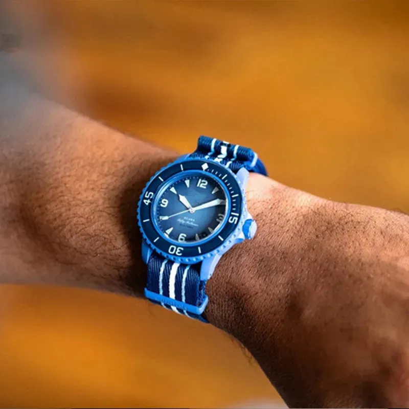 Reloj De Cuarzo De Acero Inoxidable Para Hombres Del Océano
