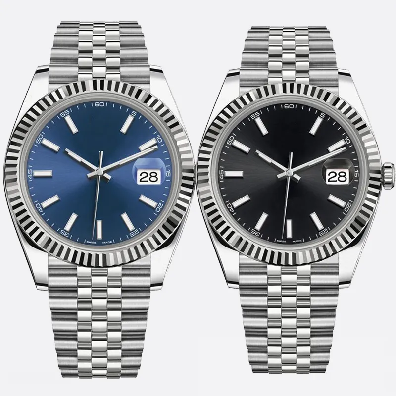 8215 Verbeterde beweging Automatische mechanische herenhorloges 36 mm 41 mm Volledig roestvrij staal Lichtgevend waterdicht blauw Dameshorloge Koppelsstijl Klassieke horloges