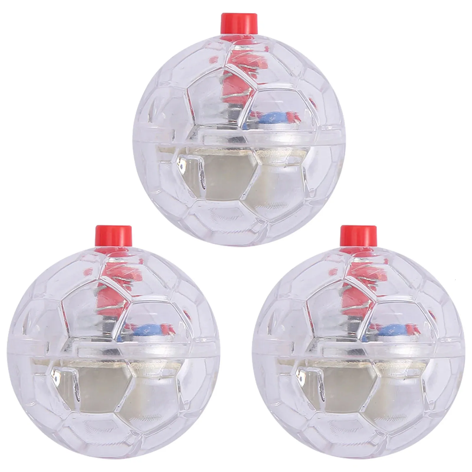 Cat Toys 3pcs Football Shape LED Flashing Ball Touch Motion Light Up Pet Toy Gift Play Battery Powered Indoor Outdoor Clear Plastic Fun 231011