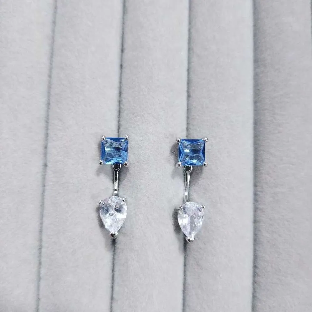 Earring Swarovskis Designer Jewels Original Quality Earrings Female Blue And White Diamonds Using Elements Crystal Geometric Simple Earrings Female