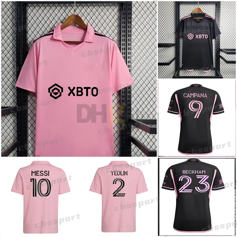 2023 2024 Jerseys de futebol interno Pink Black Home Away Cf Miamis10 Lionel 17 Martinez 18 Jordi Alba 23 24 Camisa de futebol Men+ Kids Fãs de versão da versão