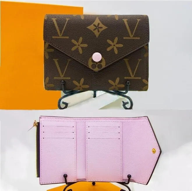 女性の財布のためのデザイナーウォレット小さな財布ビクトリンウーマンカードホルダー豪華なルイジティブラウンフラワーバットトニティショートウォレットミニウォレット
