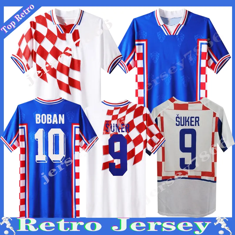 1998 2002 Retro Suker Jerseys Boban Chorwacja Koszulka piłkarska