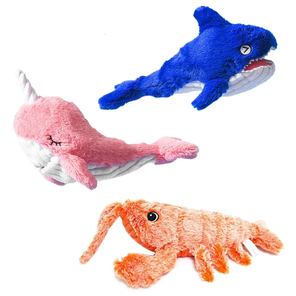 Jouets pour chats Jouet de chat sautant électrique crevette Simulation en mouvement homard jouets en peluche électroniques pour chien de compagnie chat enfants jouet en peluche 231011