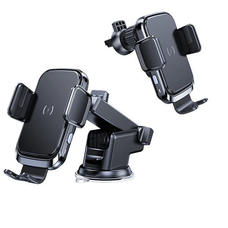 Qi Fast Charging X7 Smart Sensor Automatisk klippbil Air Vent Dashboard Windshield Phone Holder Wireless Charger