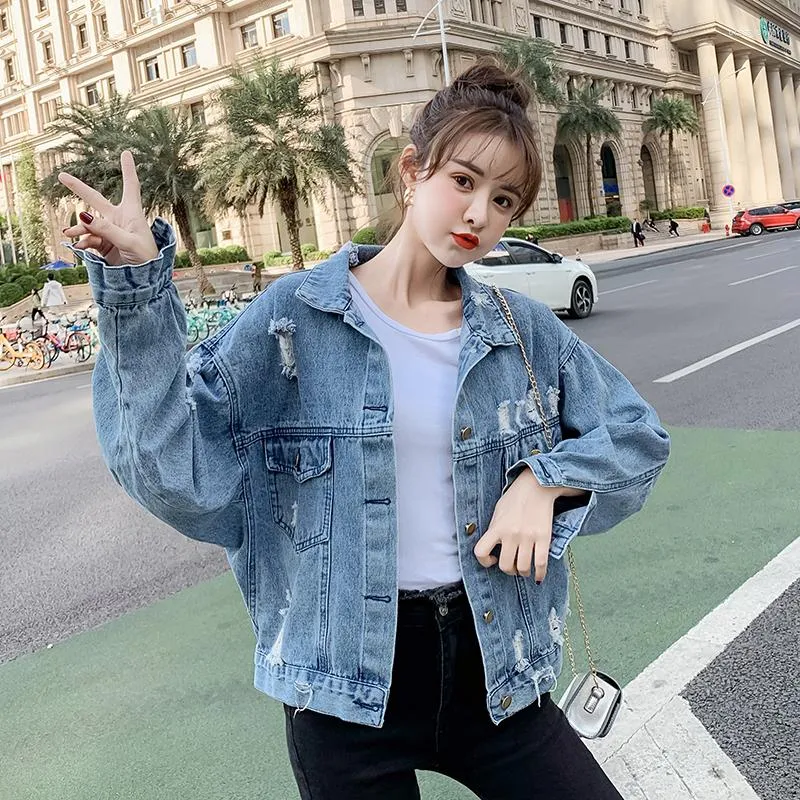Korean style denim jacket discount