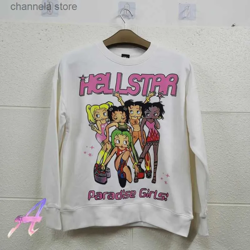 Sweats à capuche pour hommes Sweatshirts Hellstar Sweats à capuche Paradise Girls Bet Cartoon Print High Street Pulls Streetwear Hommes Femmes T231011