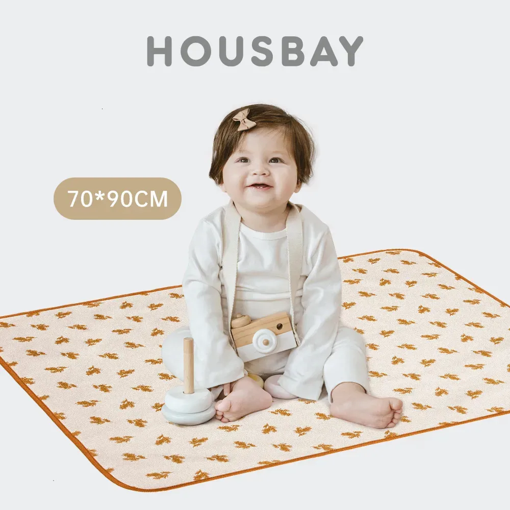 Couches lavables Matelas à langer pour bébé 70 * 90 cm Tapis à langer absorbant imperméable à l'eau Tapis à langer pour berceau Tapis pour enfants pliable portable pour voyage 231006