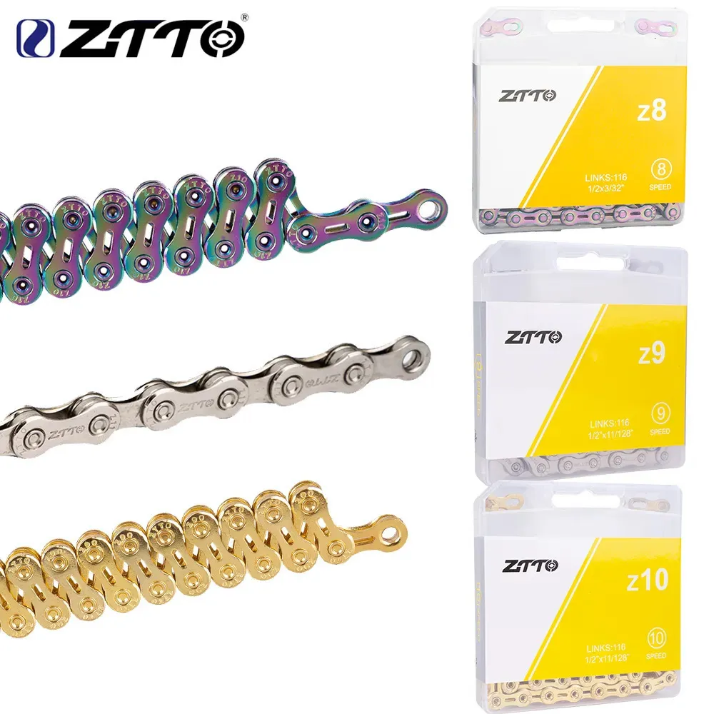 Bike Groupsets ZTTO ULT Bicycle 8 9 10 Speed Chain 116 Links MTB Road Chains Power Lock High Quality 8S 9v 10v Current Cycling Accessories 231010