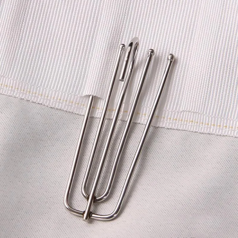 Hooks 10Pcs Four Fork Metal Anti-rust Curtain Tape Hook Cloth Ring Clamp Top Rod Stainless Steel Accessories