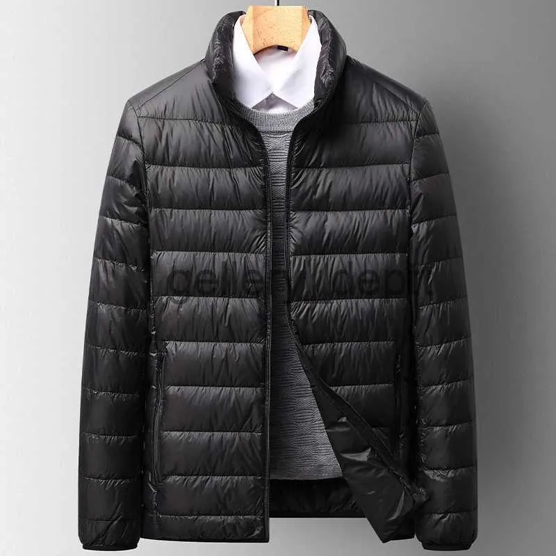 Masculino para baixo parkas masculino de alta qualidade outono para baixo jaqueta curto puffer quente fino para baixo casaco j231010
