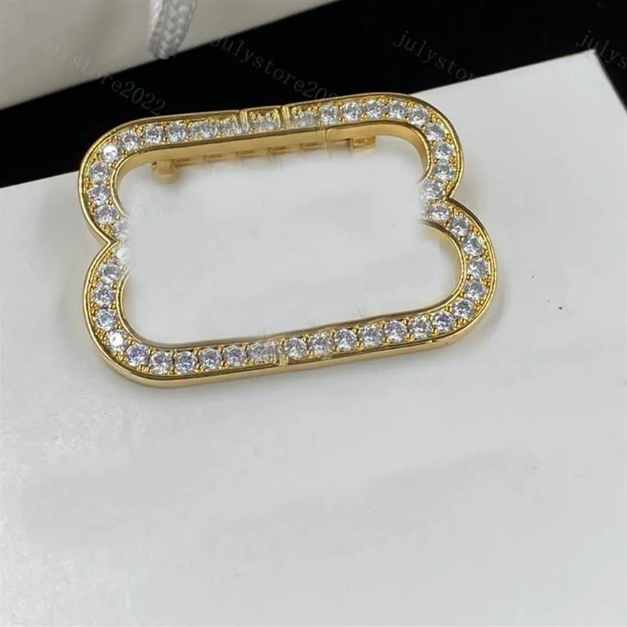 Broche de créateur de mode, marque de diamant, lettre B en or, broches de luxe en argent, épingles de costume pour dame, spécifications Design233f