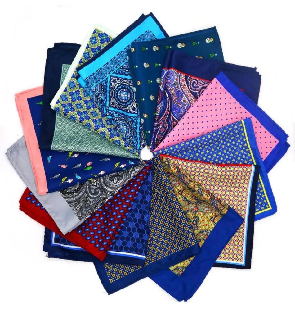 Nytt populärt 32 x 32 cm stor näsduk Man Paisley Flower Dot Pocket Square Men Paisley Casual Hankies for Men Suit7092995