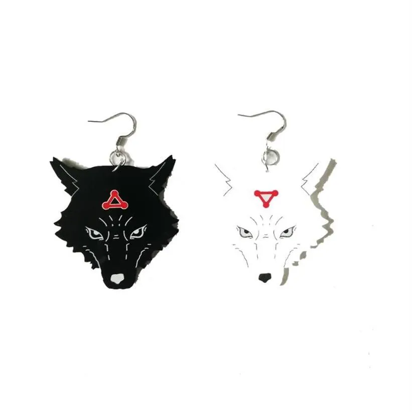 Lustre pendant Jujutsu Kaisen, boucles d'oreilles Cosplay Anime, noir et blanc, chiens divins Megumi Fushiguro323N