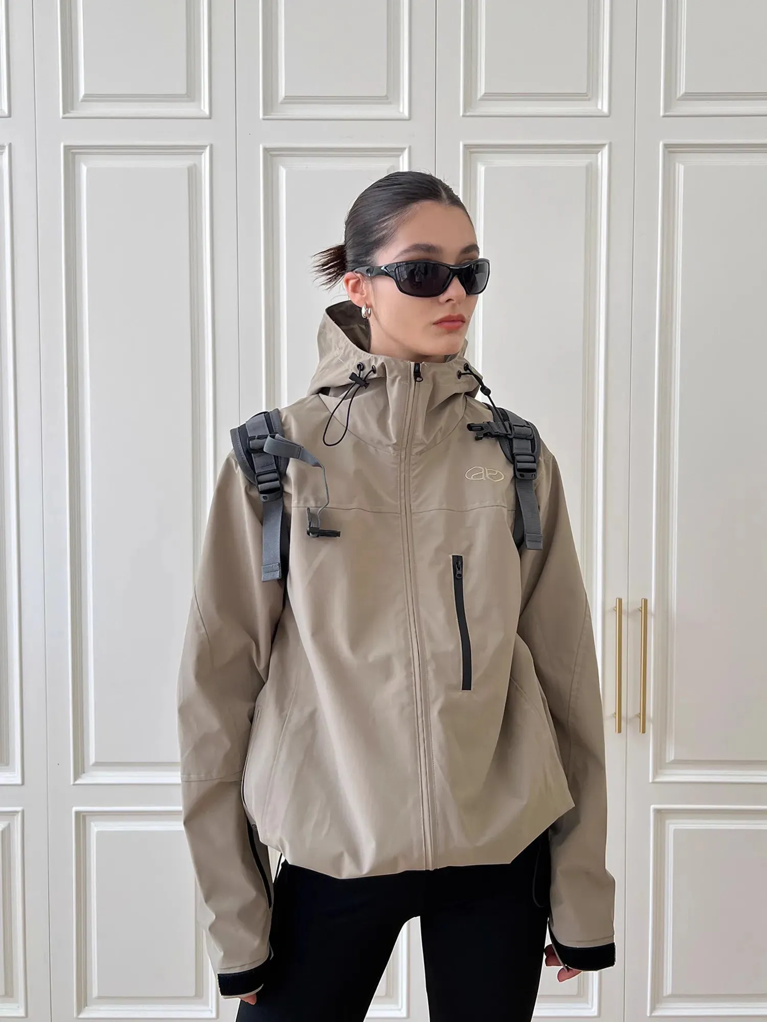 QWEEK Y2K Vintage Womens Windbreaker Jacket Gorpcore
