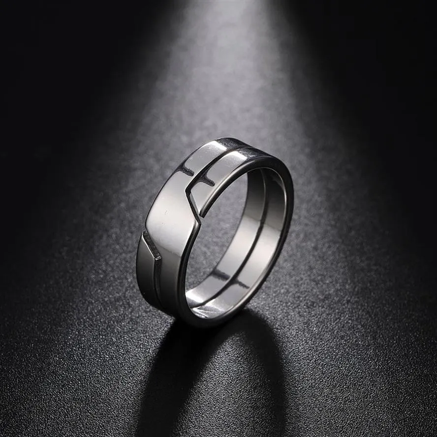 Anillo de pareja de acero inoxidable Simple a la moda para hombres y mujeres, anillos de dedo informales, joyería, regalo de aniversario de compromiso 3393