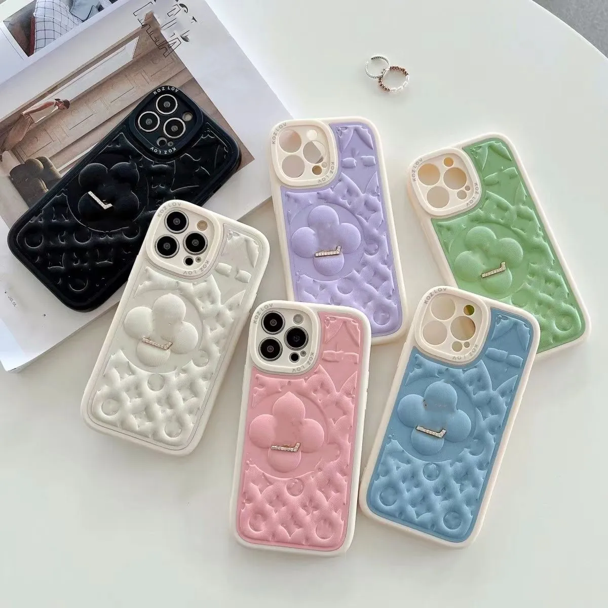 Designer Leder Handyhülle iPhone 14 Pro Max Stylische bedruckte Rückseite Luxus Handyhülle Full Soft Case Schutzhülle 13 12 Mini 11 Xs XR X 8 7