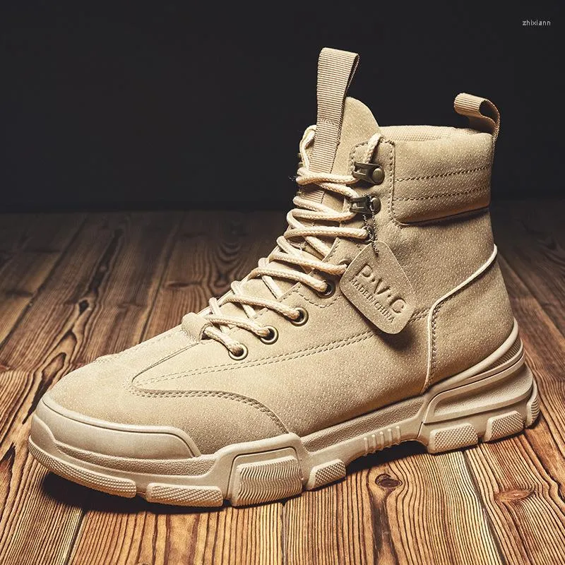 Boots Men Designer 2023 Fashion High-top Combat Desert Training Leather Camouflage