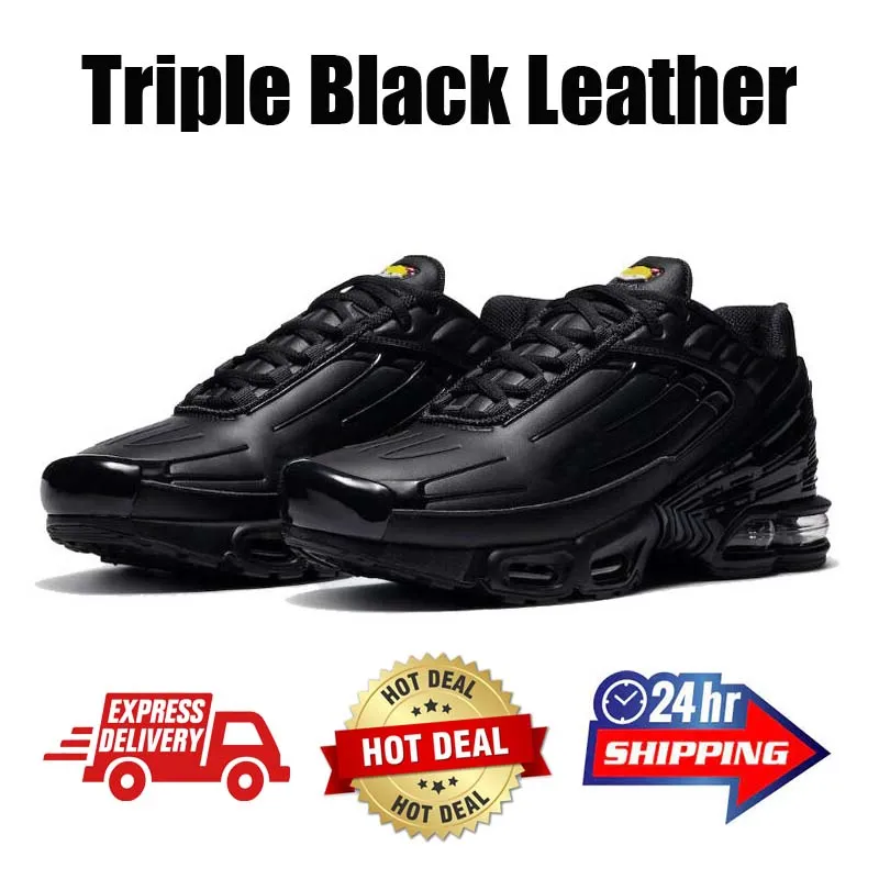 Triple White Leather Running Shoes TN3 Sneakers For Men And Women