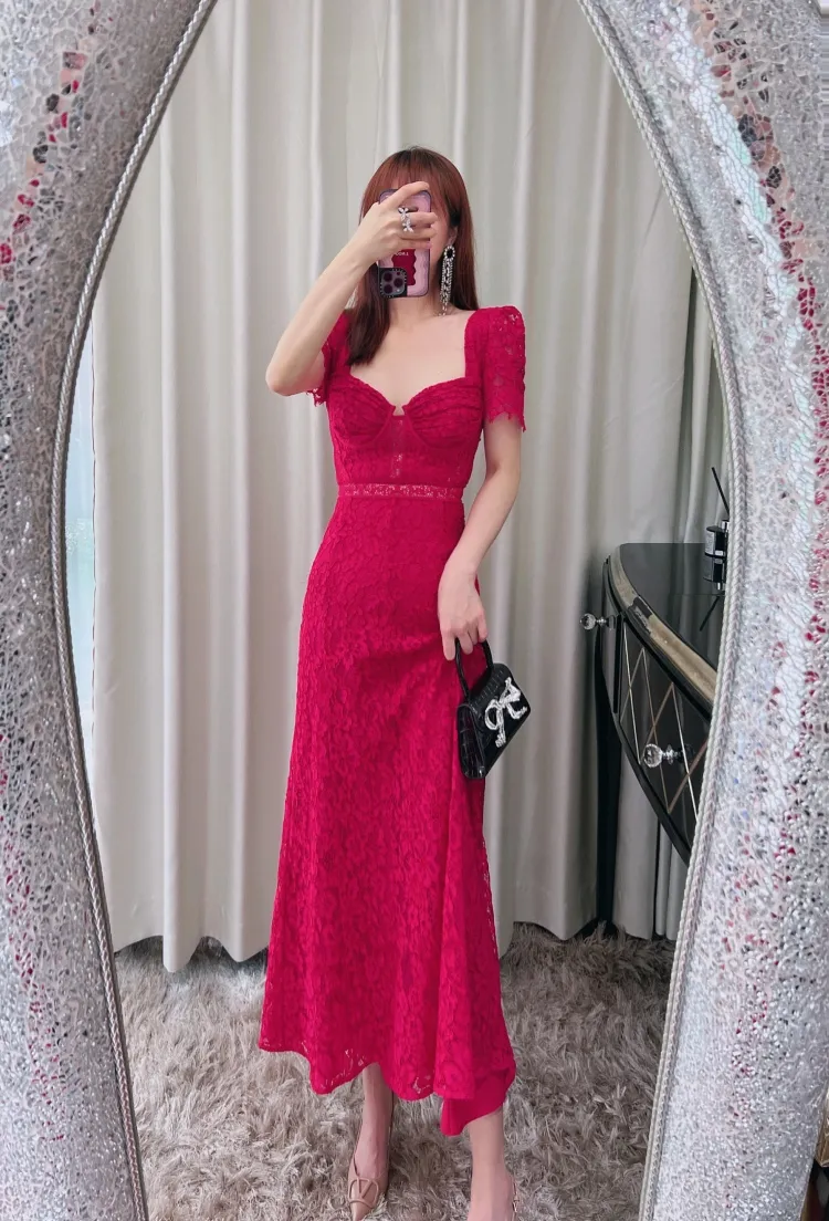 Dress SELF-PORTRAIT Woman color Red