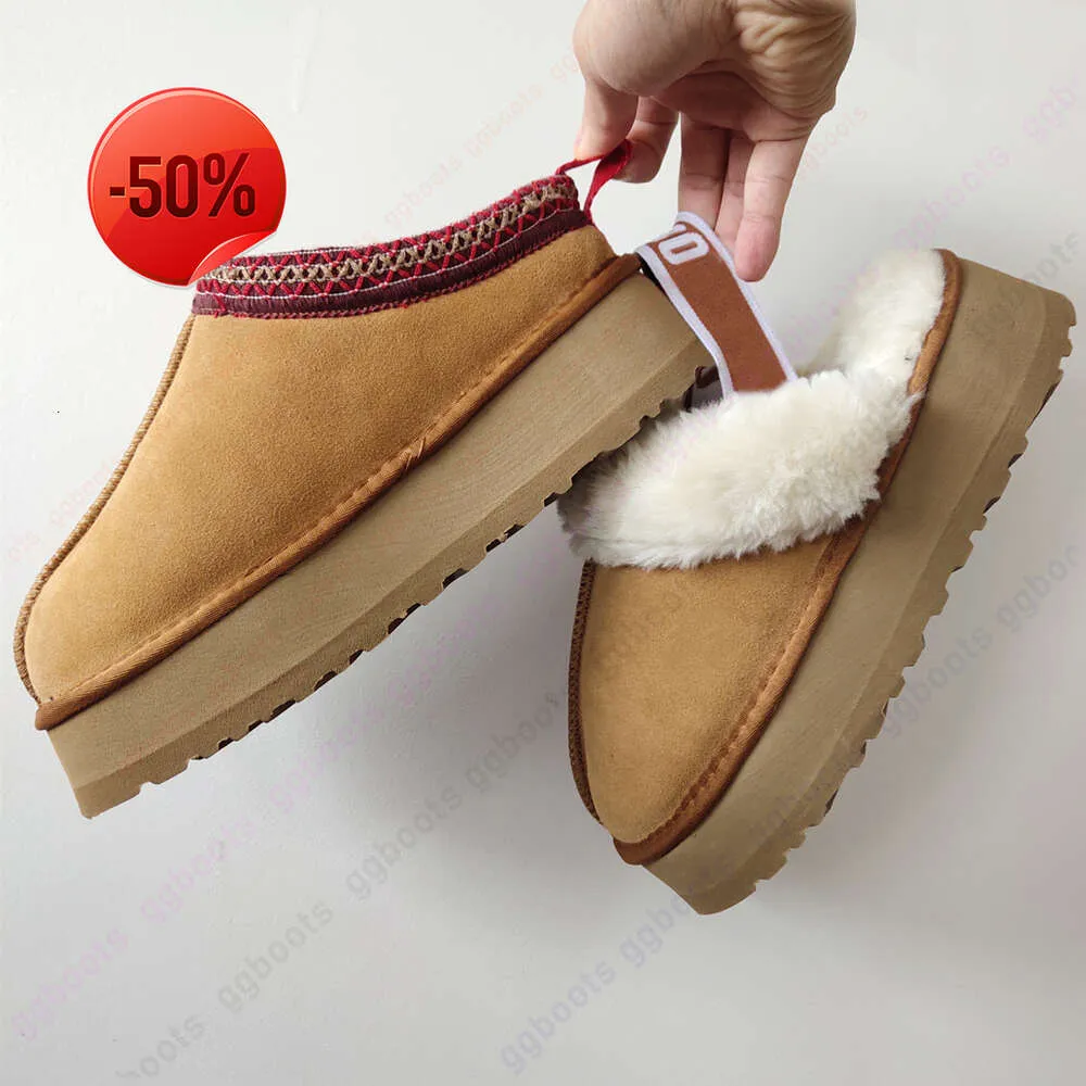 Pantoufles Designer Fluffy Pantoufle Australie Plate-forme Éraflures Chaussures De Laine En Peau De Mouton Fourrure En Cuir Véritable Classique Marque Casual Femmes À L'extérieur Slider Tazz Mini Sn