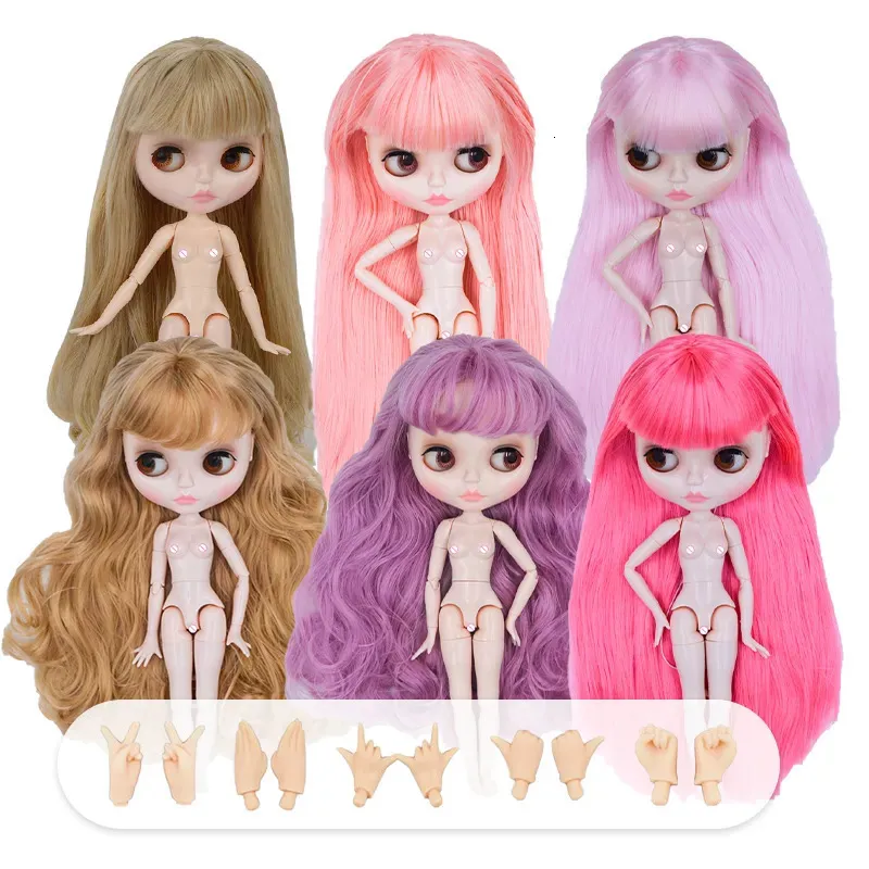 Poupées Blyth 16 BJD, corps articulé, visage blanc brillant, nu avec mains supplémentaires, jouet de Collection Anime pour filles, cadeau 231011