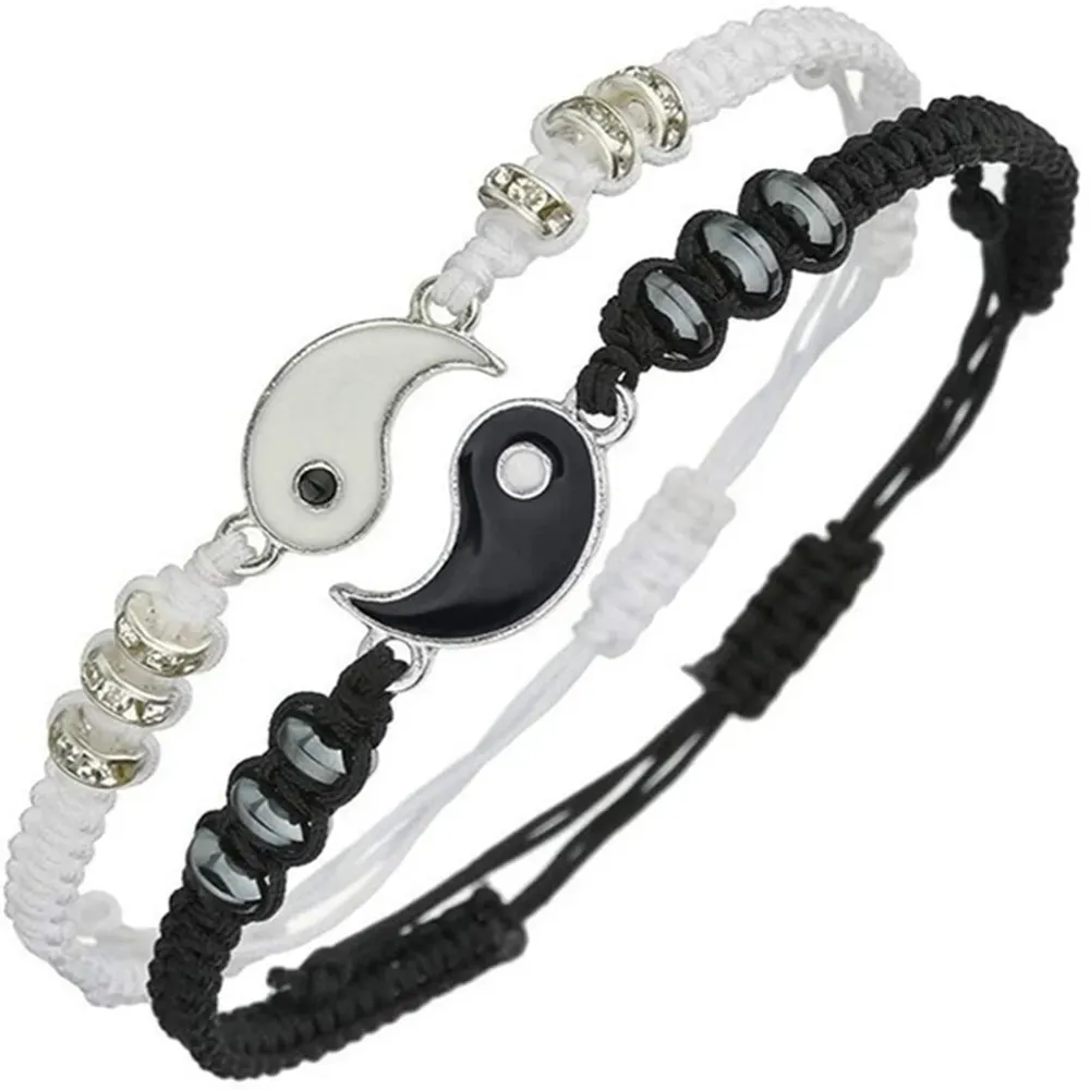 Matching Yin Yang Adjustable Cord Bracelet Set: Relationship